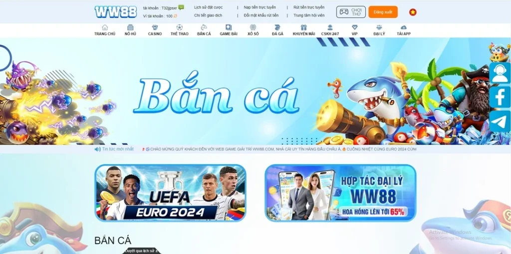 Chơi game bắn cá WW88 dễ dàng