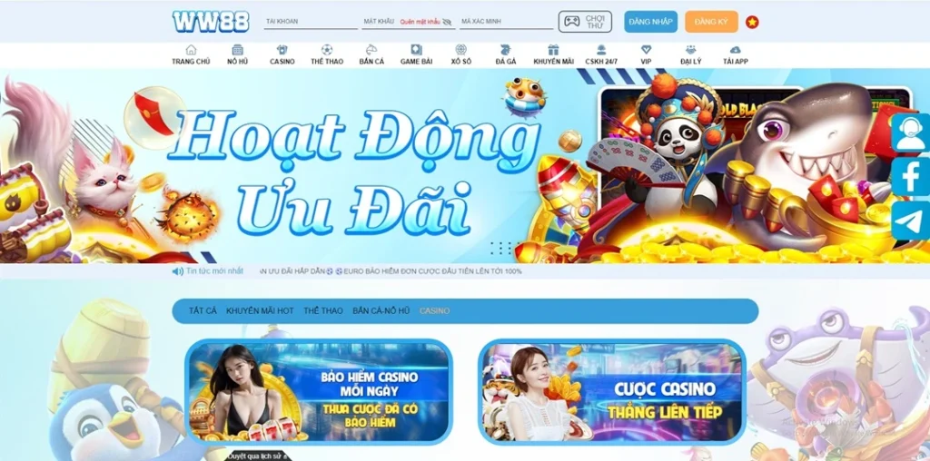 Có nhiều chương trình khuyến mãi casino WW88 cực kì hấp dẫn